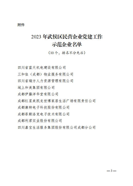 喜報！瑞方人力獲評“2023年武侯區(qū)民營企業(yè)黨建工作示范企業(yè)”稱號 第2張